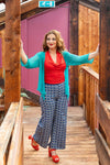 Indira silk pants-new retro pants made by Tantilly- blue graphic print pants Tantilly 
