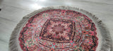 Beautiful unique colorful round carpet - choose your color Tantilly brown with silver tassel 