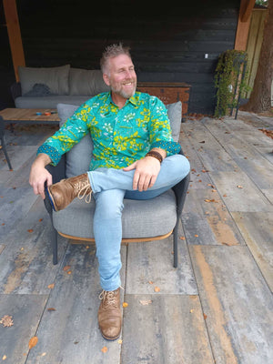 Man shirt made from 100% cotton- hummingbird