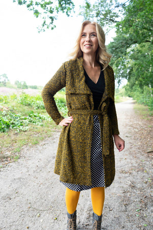 New long cardigan - ocher yellow - made by Tantilly cardigan Tantilly 
