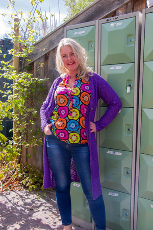 Ventenilla blouse -made by Tantilly- rainbow kiwi