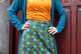 Poppy reversible cotton skirt made by Tantilly- galaxy Norma brown Reversible skirt Tantilly 