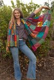 Cotton patchwork scarf -XL size- made from recycled cotton by tantilly Scarves Tantilly 