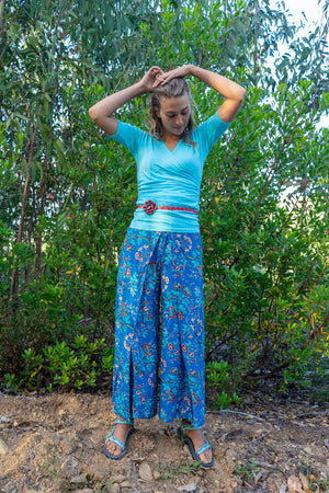 Boho Malana pants- bohemian pants made by Tantilly- romantic flower pants Tantilly 