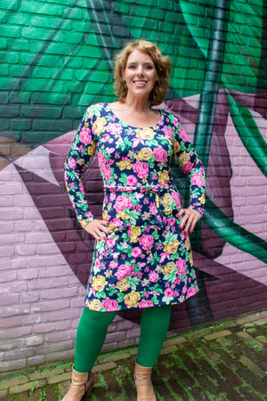 Karen dress pioen rose dark blue- made by Tantilly winter dresses tantilly 