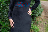 Bibi winter dress - velours black/ petrol winter dresses Tantilly 