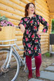 Devi dress - classic rose Three quarter sleeves Tantilly 