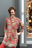 Retro tunic dress - made by Tantilly - red retro paisley Tunic Tantilly 