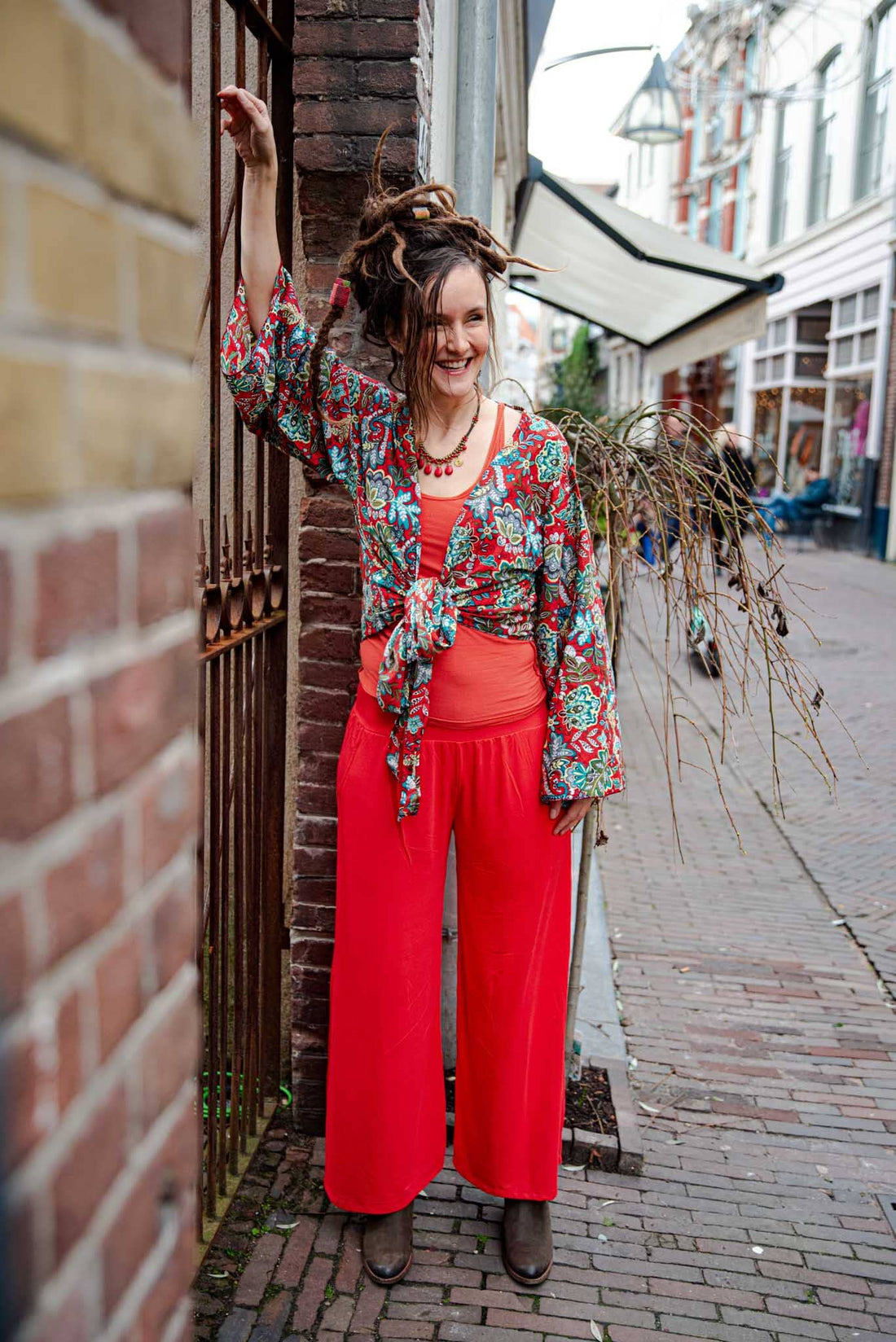 Marissa blouse katoen- gemaakt door Tantilly- geometric main image 0