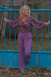 Butterfly wrap cardigan- purple shades with waterfall sleeves- silkmix cardigan Tantilly 