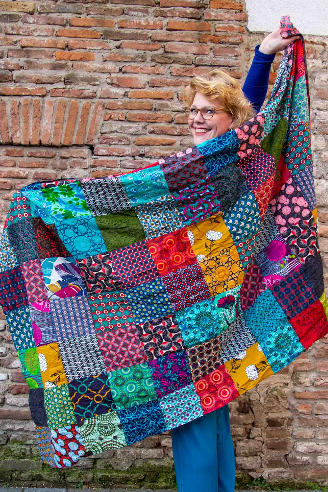strak Octrooi bureau Katoenen patchwork sjaal- XL- gemaakt van gerycycled katoen door Tanti –  Tantilly