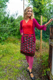 Poppy reversible cotton skirt made by Tantilly- retro feathers Reversible skirt Tantilly 