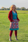 Poppy reversible cotton skirt made by Tantilly- flora brown Reversible skirt Tantilly 