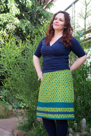 Elissa rokje 100% katoen - groen retro happiness in a skirt-gemaakt door tantilly