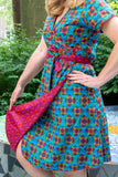 1 Cotton dress - 2 prints - reversible wrap dress - retro summer Reversible dress Tantilly 