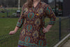 Retro tunic dress - made by Tantilly - brown paisley - silkmix Tunic Tantilly 