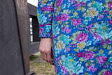 Long sleeves 100% cotton corduroy wrap dress - happy flowers Corduroy dress Tantilly 