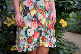 Flamenco wrap spring dress short sleeves - vintage flowers Wrap dress Tantilly 