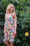 Flamenco wrap spring dress short sleeves - vintage flowers Wrap dress Tantilly 