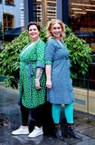 One dress- two sides 100% cotton reversible wrap dress- green watermelon Reversible dress Tantilly 