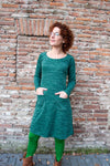 Ava winter dress- green -warm winter fabric made by Tantilly Every day dress Tantilly 