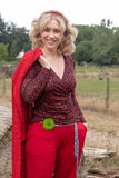Tantilly twisted top - red flowers- made by tantilly shirt Tantilly 