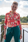 Lilou shirt- margriet red flower shirt Tantilly 