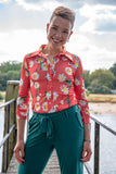 Lilou shirt- margriet red flower shirt Tantilly 