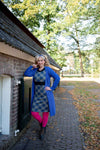 Peggy winter dress- retro ruiten cobalt -happy warm dress- made by Tantilly winter dresses tantilly 