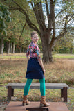 Jessy cotton corduroy skirt - dark blue dots Corduroy skirt Tantilly 