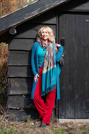 Shanila autumn embroidery handmade scarf - laguna Scarves Tantilly 