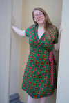 1 Cotton dress - 2 prints - reversible wrap dress- retro dots Reversible dress Tantilly 