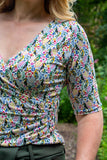 New Twisted stretch wrap top- 3/4 sleeves- world of birds- made by Tantilly Twisted top Tantilly 