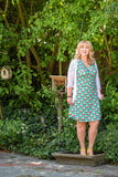 Zoe dress - retro flower turquoise- summer time Made by tantilly tantilly 