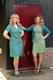 Zoe dress - lucky retro clover petrol- summer time Made by tantilly tantilly 