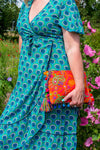 Summer flamenco wrap dress - blue pickok Wrap dress Tantilly 