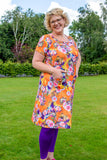 Ava dress- summer print orange summer vibe - made by Tantilly Every day dress Tantilly 